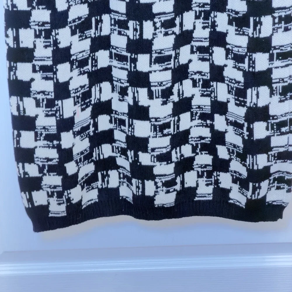 NEW Cleobella Payton Midi Dress Biarritz Black/Ivory Check Knit Sleeveless Small